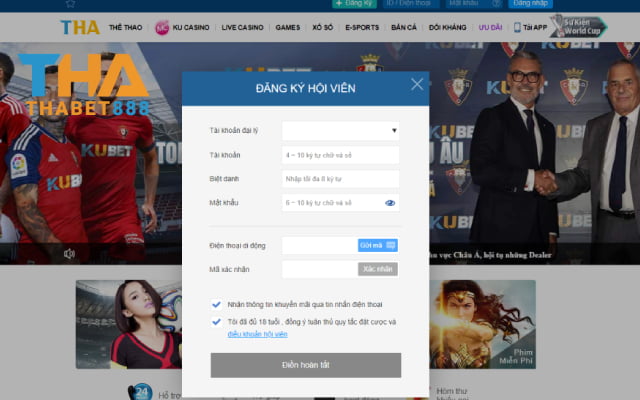 Những thông tin cần cung cấp khi đăng ký Thabet
